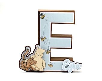 Winnie The Pooh 3D Letter boy personalized Classic Winnie The Pooh Inital Letter for Baby Shower decoration Winnie The Pooh Baby boy