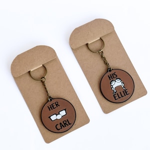 Up couple gift keychain Carl and Ellie gift for her Up movie gift for him Up anniversary gift His Ellie gift Her Carl keepsake for up lovers