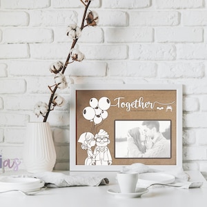 UP Inspired TOGETHER personalized photo frame | Up movie anniversary gifts | Up movie gifts | Ellie and Carl couple gift |Up adventure frame
