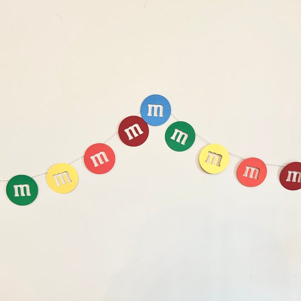 M&M’s Birthday Decoration Candy M and Ms Chocolate Candy theme Party Decoration M M Garland for birthday party