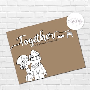 UP Anniversary Card Ispirato a Carl & Ellie Up the movie Digital Card Up regalo di anniversario personalizzato per lei Digital Print Love Card per lui