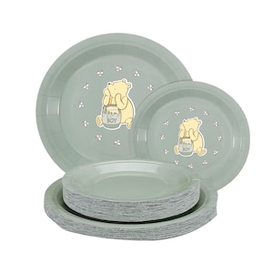 PACCHETTO DI ADESIVI per Piatti a tema Winnie The Pooh Decorazioni per Baby Shower Festa di rivelazione del sesso Classico Winnie The Pooh
