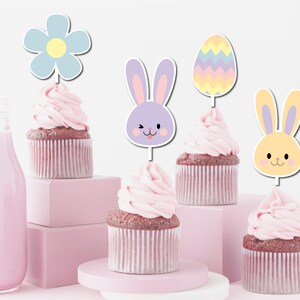 Easter Cupcake Toppers for Party Holiday Decor Easter bunny cupcake Easter birthday party Cupcake Topper birthday Easter holiday decorations