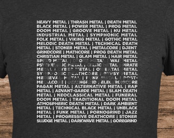 Metal Genre Music Shirt, Metalhead Metalcore Heavy Death Metal Band Merch, Concert Hardcore Goth Lover Gift, Rocker Tour Guitar Blegh Tee