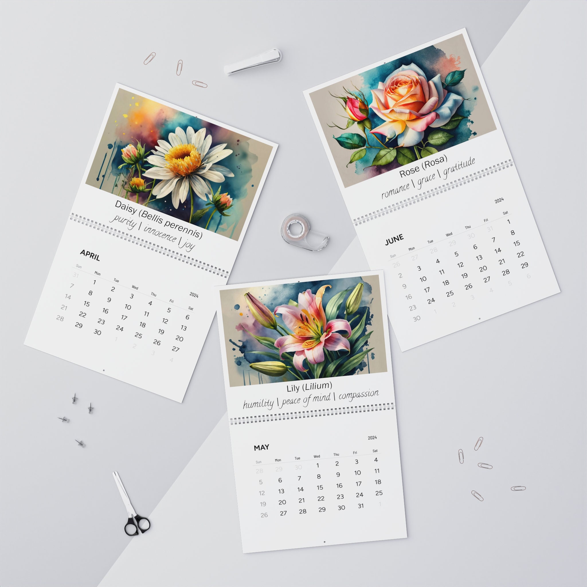 Birth Flowers 2024 Calendar, Monthly Flower Significance Symbolism