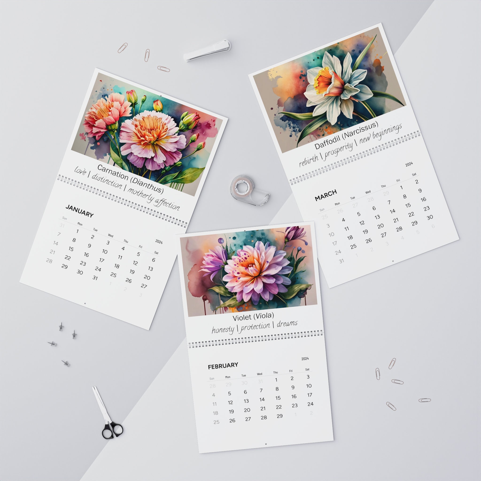 Birth Flowers 2024 Calendar, Monthly Flower Significance Symbolism
