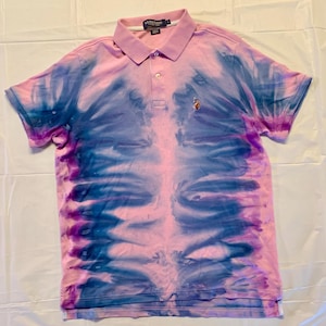 Handmade Tie-Dye Polo Shirt Large