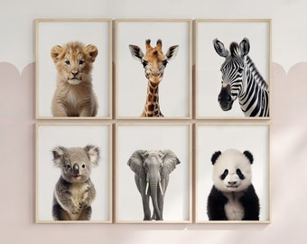 Safari Nursery Decor, Jungle Nursery Print Set Boy Nursery Decor, Safari Wall Art Nursery Decor Girl, Baby Room Decor - Choose Your Animals
