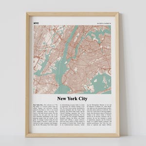 New York City Map Poster - New York Map Print Büro Wandkunst, New York City Art Moderne Wohnkultur, NYC City Map Druck Einweihungsparty Geschenk