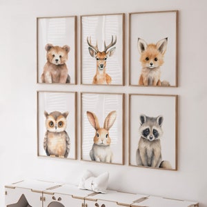 Wald Kinderzimmer Drucke Baby Zimmer Dekor, Wald Kinderzimmer Wand Kunst Geschenk, Wald Baby Animal Prints Kinderzimmer Dekor - Wählen Sie Ihre Tiere