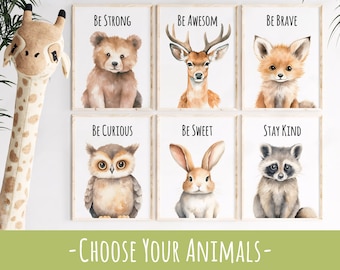 Woodland Animal Nursery Prints - Forest Baby Nursery Decor