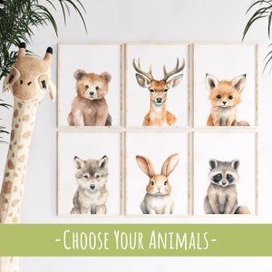 Woodland Animal Nursery Prints Baby Room Decor, Woodland Nursery Decore, Woodland Baby Animal Prints Nursery Wall Art, Newborn Nursery Gift