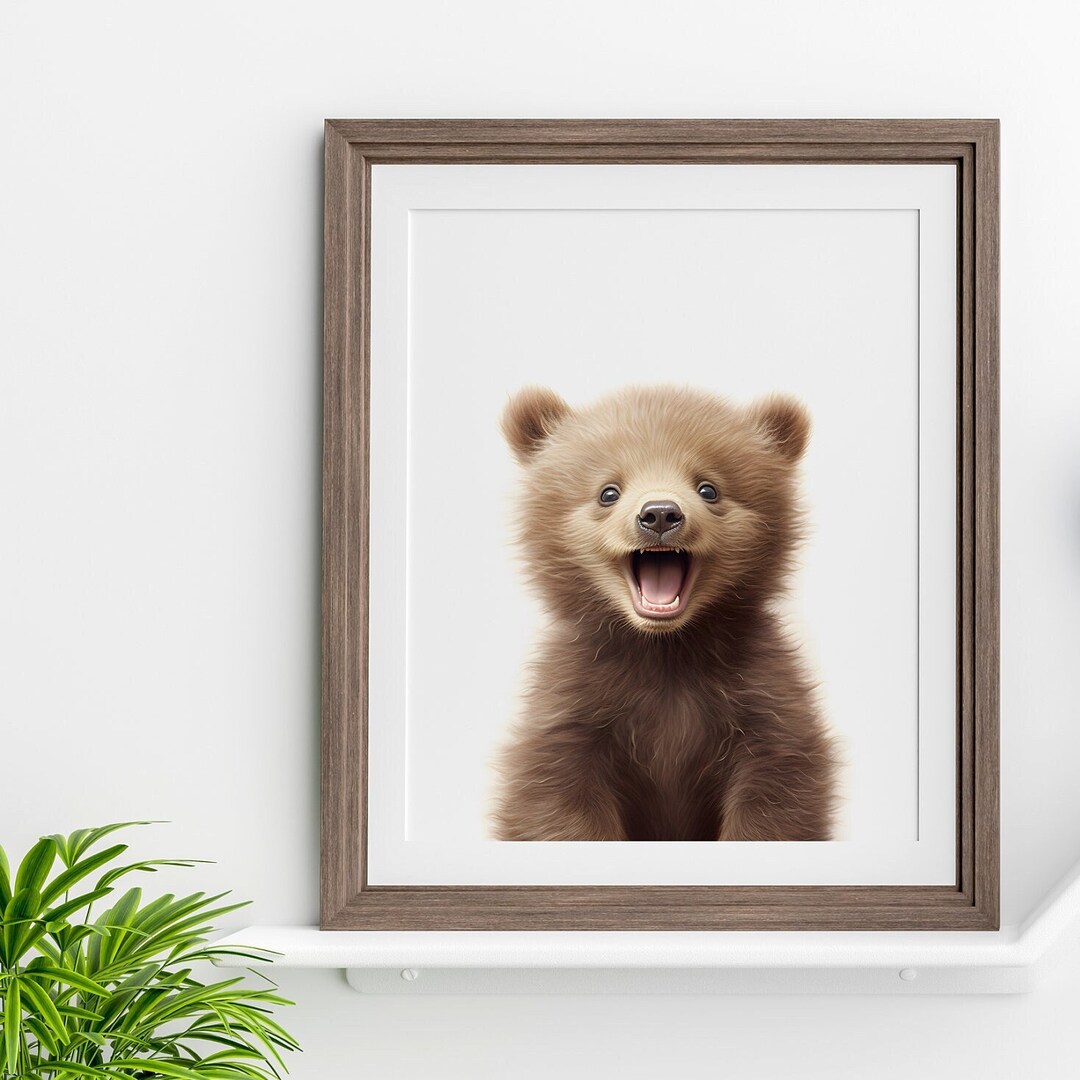 Baby Bear Printable Nursery Wall Art Woodland Animal Bear - Etsy