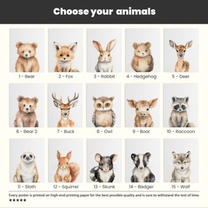Woodland Nursery Prints - Woodland Nursery Decor, Woodland Animal Prints Baby Nursery Decor, Forest Animal Prints Nursery Wall Art