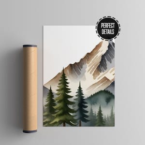 Láminas infantiles de acuarela con temática de montaña - Juego de 3 láminas con temática de aventura. imagen 2