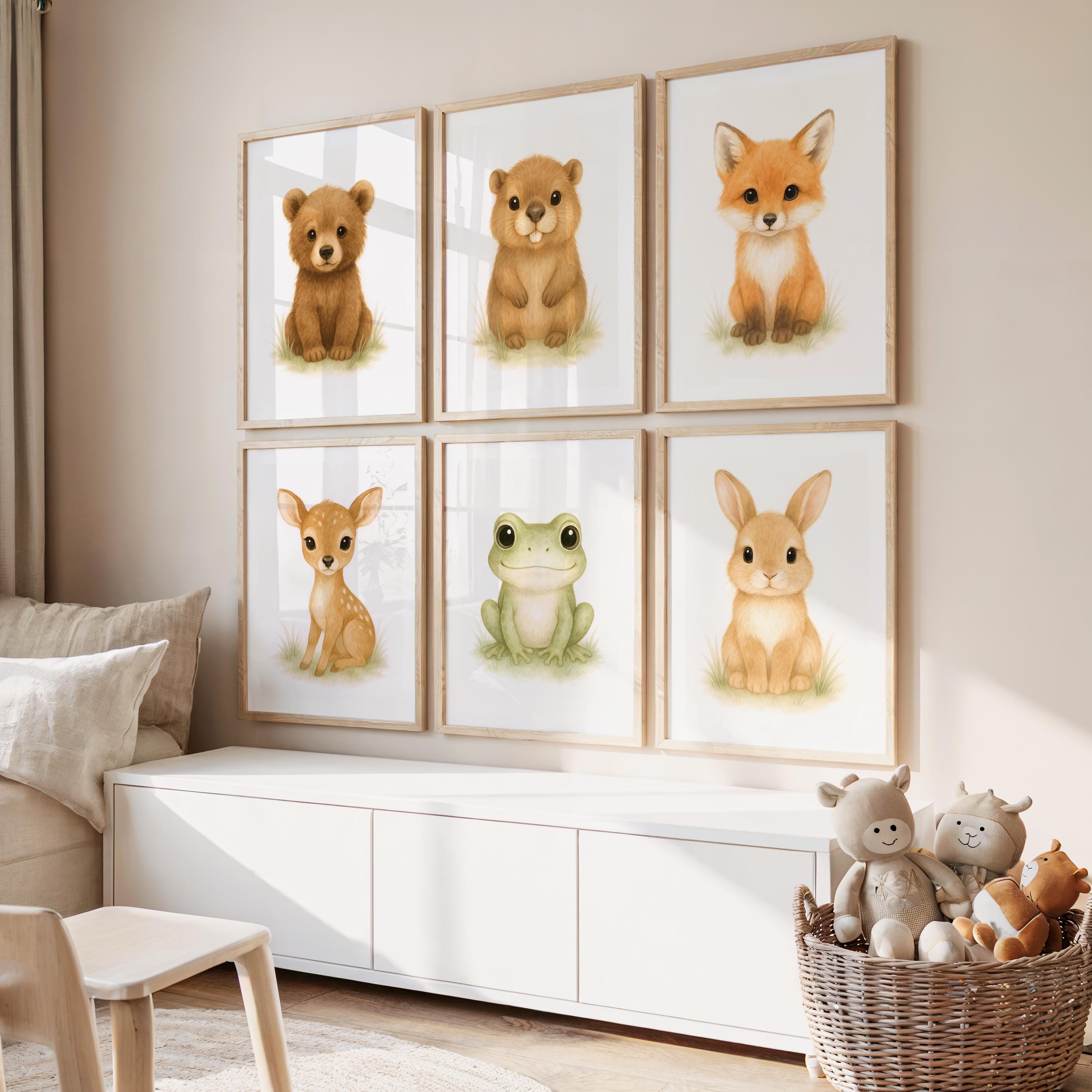 Stampe per cameretta con animali del bosco: decorazioni artistiche della foresta - Italia