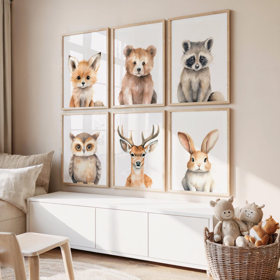 Woodland Animal Nursery Prints – Baby Room Decor, Forest Theme Nursery ...