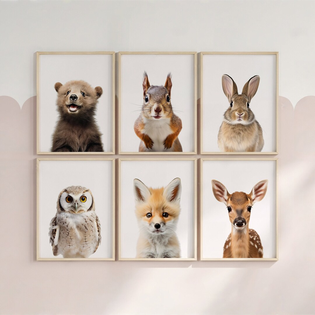 Woodland Animals Nursery Prints Baby Room Decor, Woodland Prints Nursery Decor Girl, Woodland
