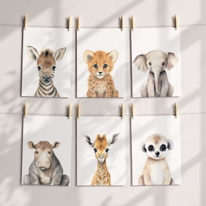 Safari Nursery Prints Set of 3 - Jungle Baby Animal Prints Safari ...