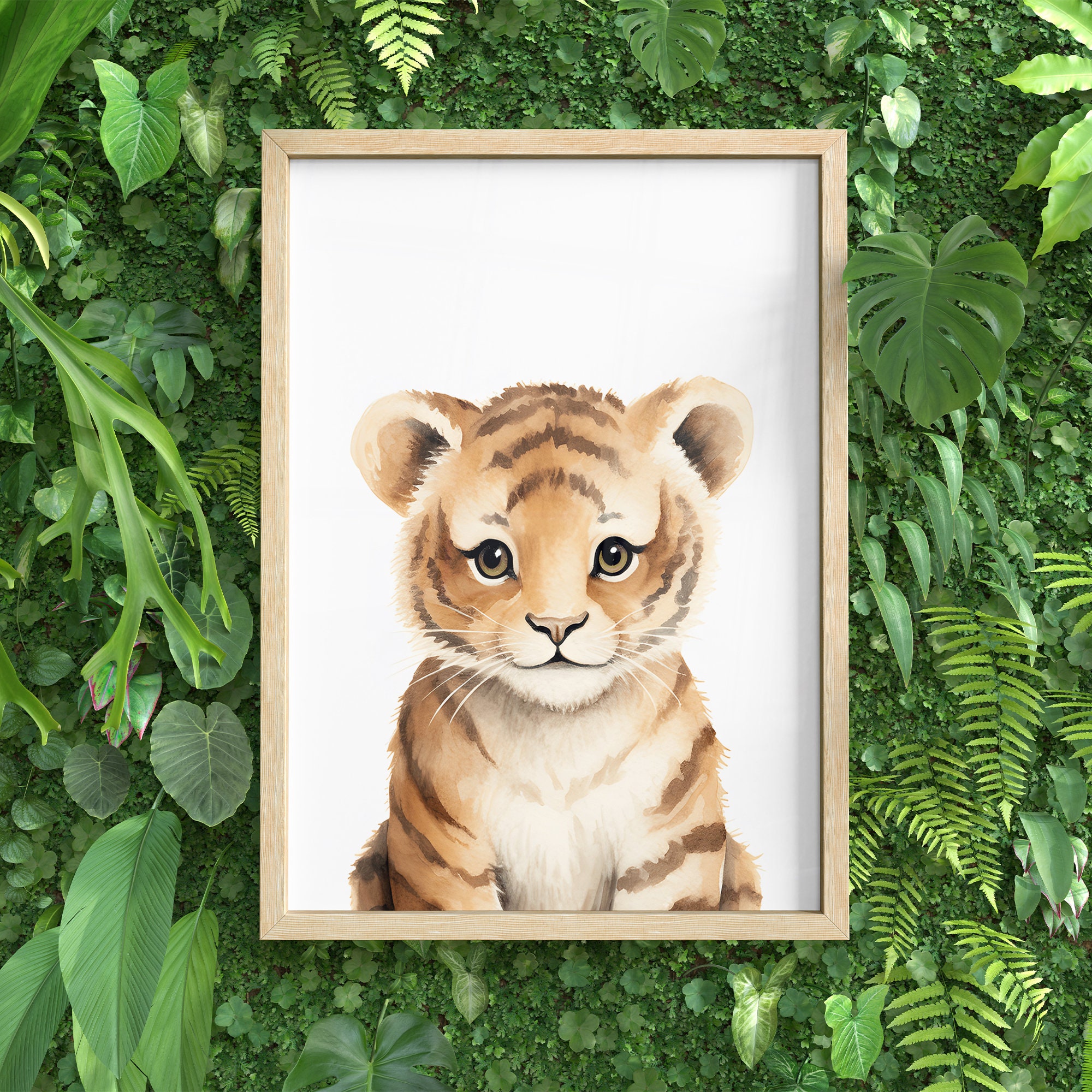 Safari Nursery Print, Tiger Painting, Watercolor Tiger Art, Baby Animal Prints,  Nursery Wall Art, Nursery Decor, Gender Neutral Nursery