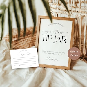Enseigne de pot pour astuce parentale, cartes de conseils pour baby shower, imprimable, conseils pour les nouveaux parents, baby shower minimal, conseils et souhaits pour les parents, LPM