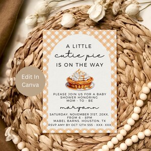 A Little Cutie Pie Is On The Way, Babyparty einladen, Thanksgiving-Babyparty, Kürbiskuchen-Babyparty, Cutie Pie-Babyparty einladen, LCP