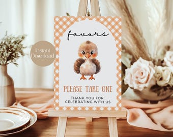 A Little Turkey Is On The Way Baby Shower Favors Sign, Thanksgiving baby shower, autumn baby shower, fall baby shower, instant download, LLT