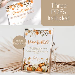 Falling In Love Baby Shower Diaper Raffle Sign And Raffle Ticket, Pumpkin Baby Shower bundle, Halloween Baby Shower diaper raffle bundle,LFL