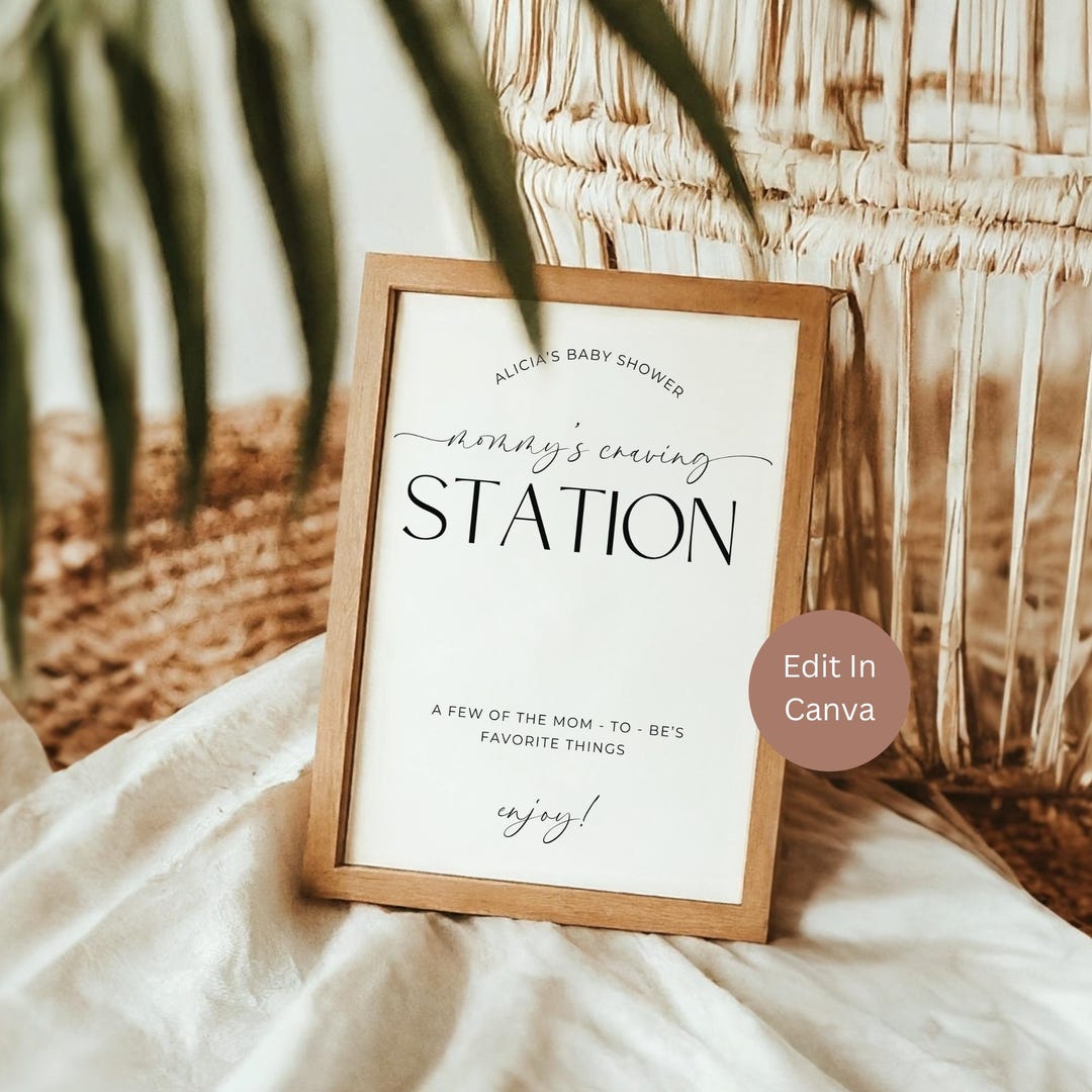 Mommy's Craving Station Sign, Baby Shower Game Sign, Instant Download ...
