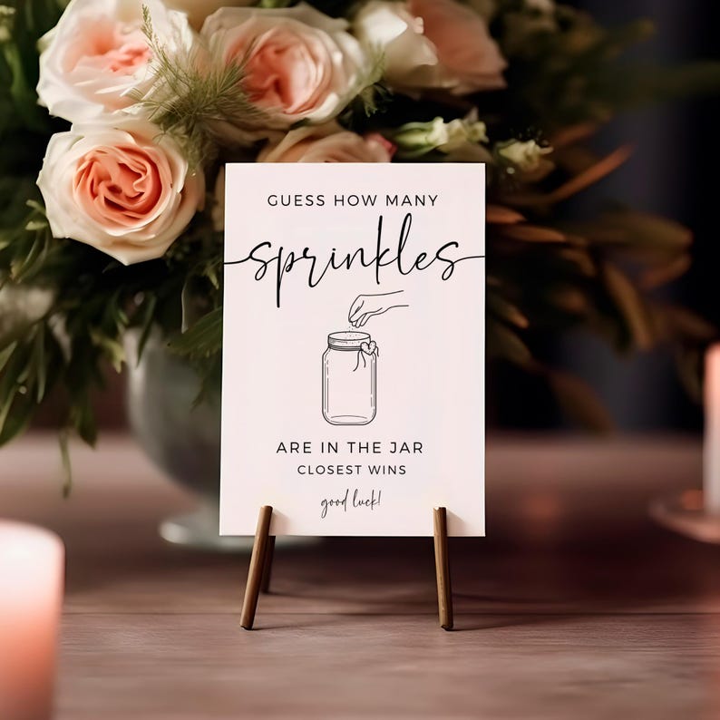 Guess How Many Sprinkles Are in the Jar Baby Shower Game, Baby Shower ...