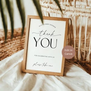Baby Shower Favors Sign, Minimal Baby Shower, Instant Download, Gender Neutral, Printable Baby Shower Thank You Sign, Please Take One, LPM