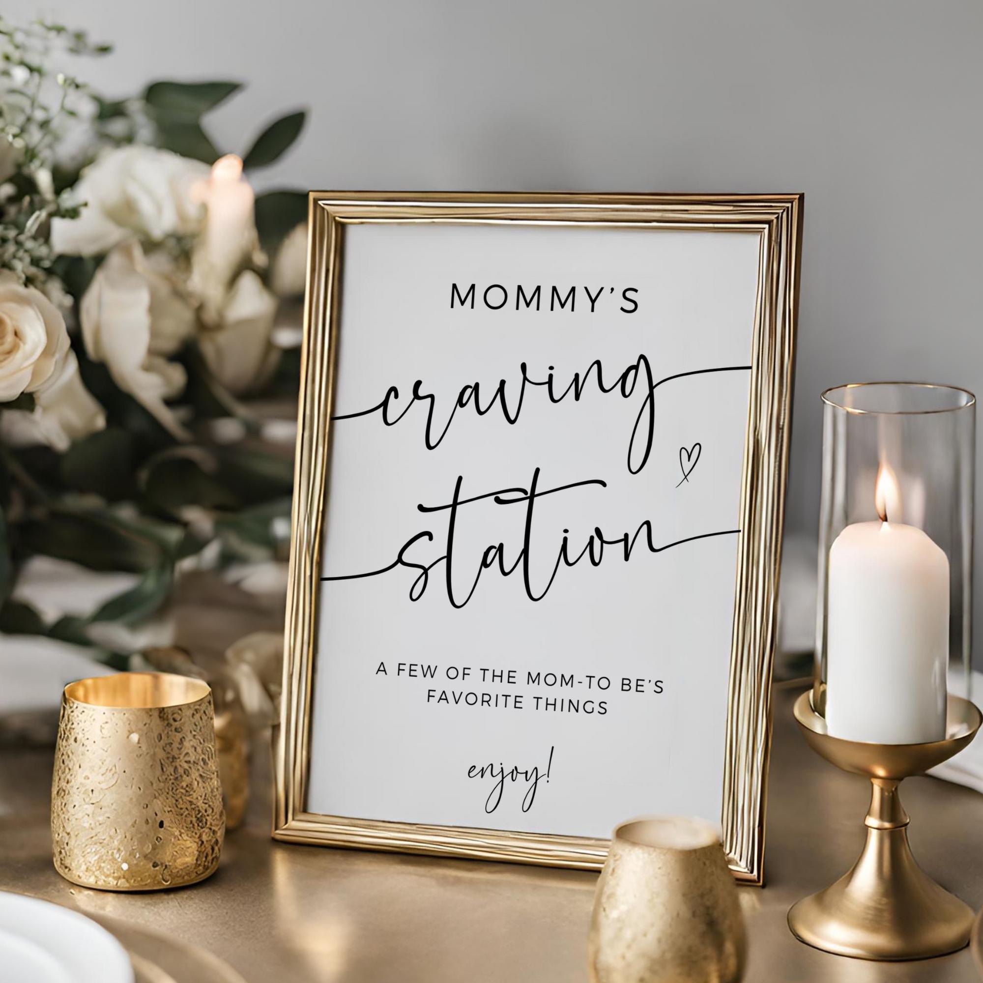 Mommy's Craving Station Sign, Baby Shower Game Sign, Instant Download ...