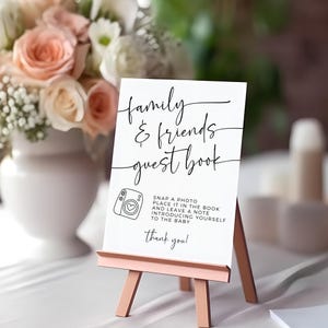 Minimalist Polaroid Photo Guest Book Sign, Baby Shower Decor, Instant ...