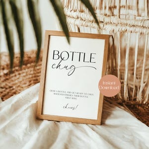 Baby Bottle Chug Game, Baby Shower Game, Baby Shower Activity, Baby Shower Favor, Printable Sign, Minimal Baby Shower, Instant Download, LMD