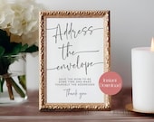 Address the Envelope Sign, Modern Baby Shower Decor, Write Your Address, Instant Download PDF