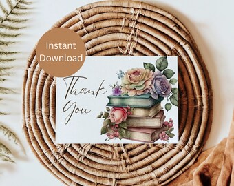 Tarjeta de agradecimiento de Baby Shower de libro de cuentos, género neutro, Érase una vez, una tarjeta de agradecimiento de Baby Shower de nuevo capítulo, descarga instantánea, LB1002