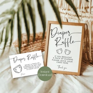 Baby-Dusche-Windel-Verlosung und Raffle-Einschreiben, Minimale Baby-Dusche-Windel-Verlosung Zeichen Tickets, Windel-Verlosung, Baby-Dusche-Aktivität