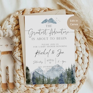 Babyparty-Einladung, Nationalpark-Babyparty, Gebirgs-Babyparty, Natur, LB1007