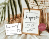 Minimal Baby Shower Diaper Cake Game, Guess How Many Diapers, Printable Baby Shower Guessing Game, Fun Baby Shower Game, Instant Download