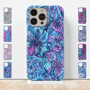Preppy iPhone 15 Case blue purple painted flower phone cover designer designer case for iPhone 15 pro max 14 plus 13 pro 12 mini plus 11