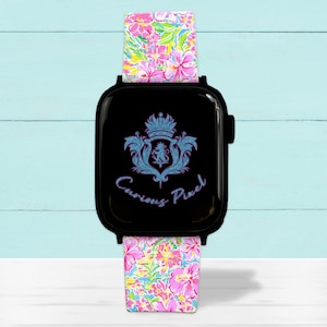 Pink Preppy Apple Watch Band Lilly P cute apple watch band custom watchband matching iphone case rose gold black silver designer watch band