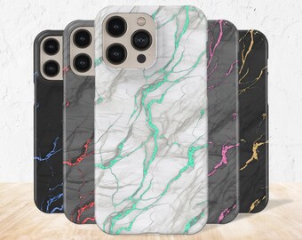 Luxury Marble phone case black grey white italian stone with gold pink blue green red glitter vein for iphone 14 13 pro max 12 11 pro plus