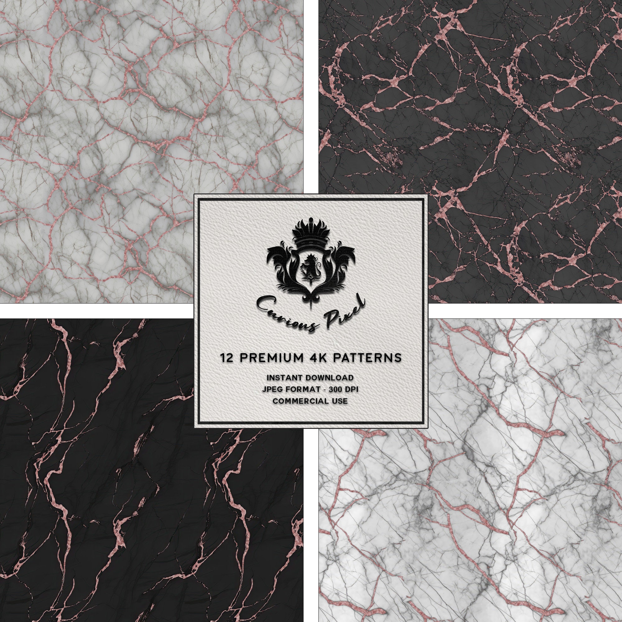Rose Gold Marble 4K Printable Fabric Seamless Digital Paper - Etsy