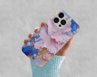 Floral phone case, pink blue gold, cute iphone case,iphone case,14 13 12 11 pro max,iphone xs,xs max,xr,7 8 X,samsung galaxy s22,s21,ultra