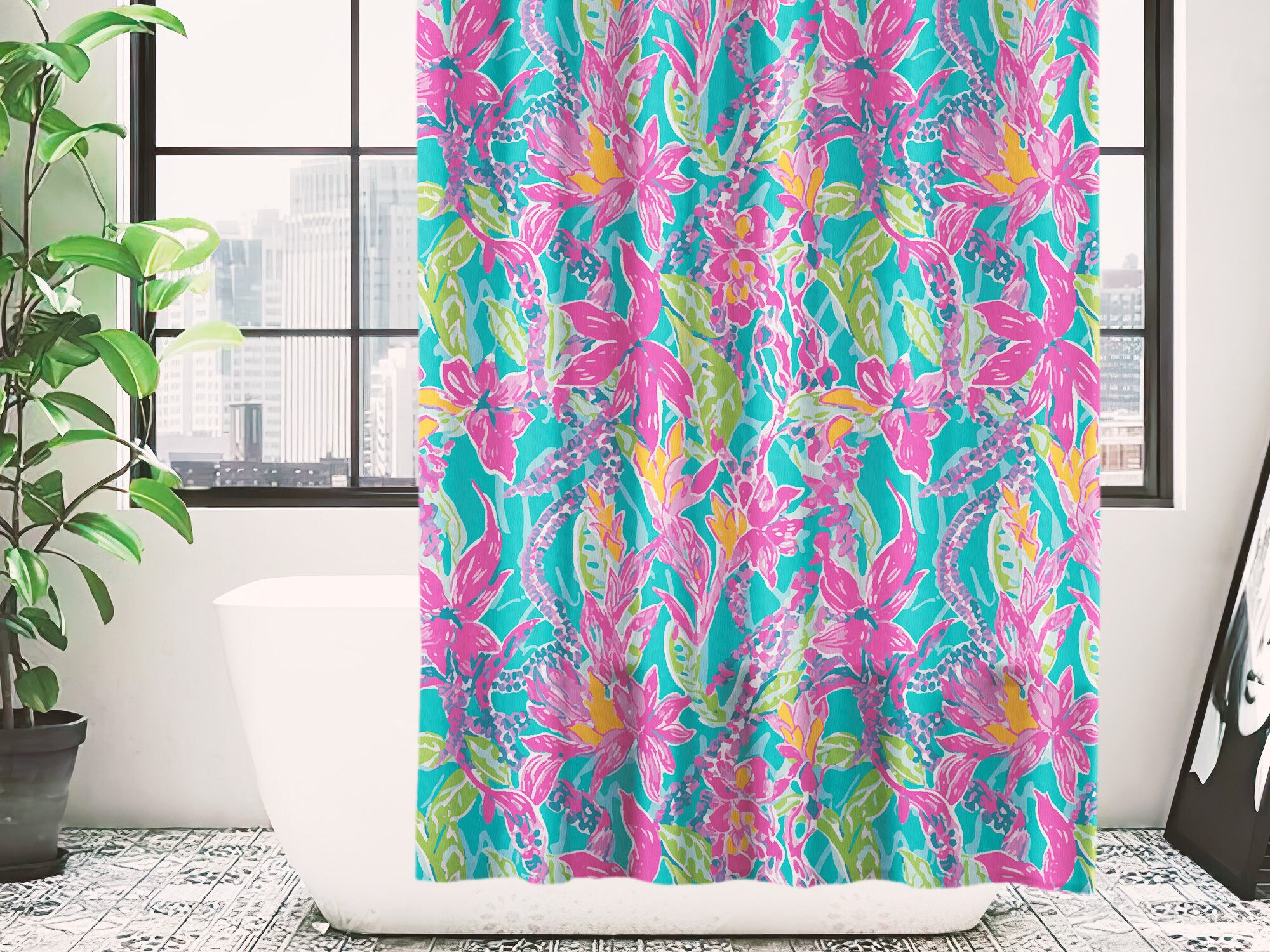 Lily Pulitzer Shower Curtain - Etsy, image size:2000x1500