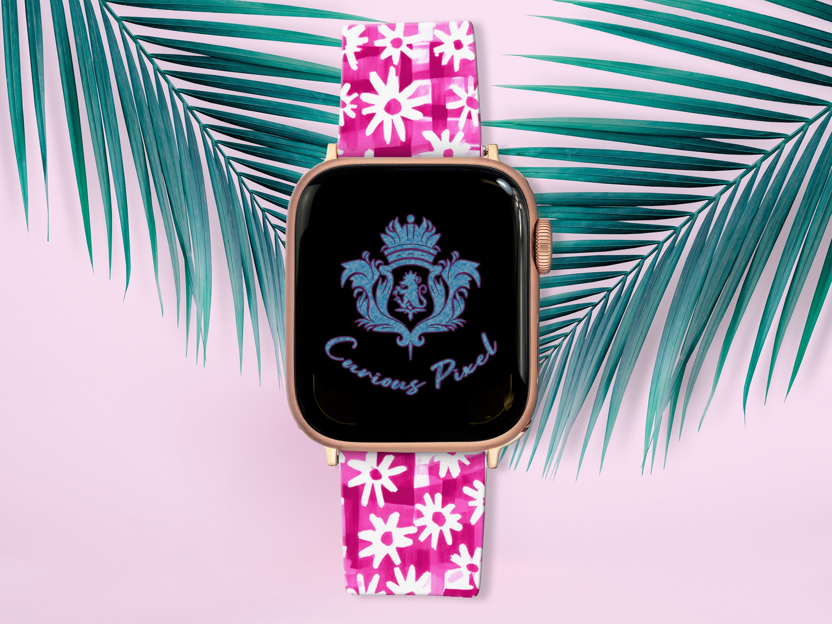 Lilly Pulitzer Women's Gold Large Apple Watch Band, Leather