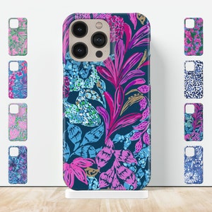 Cute iPhone Case preppy pink purple blue teal  watercolor floral hand painted flower phone case for iPhone 14 pro 13 pro max 12 mini plus 11