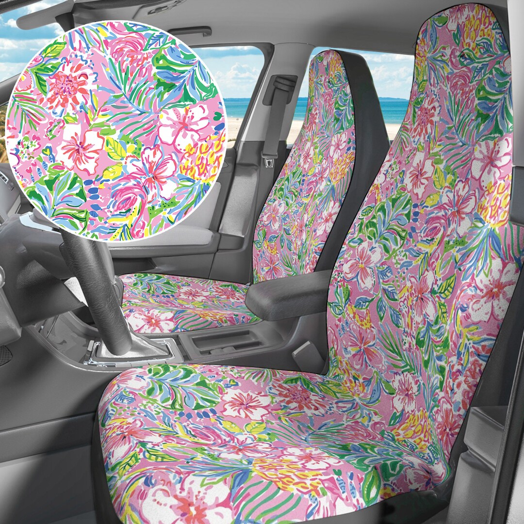 Pink Tie Dye Print Pet Car Seat Cover