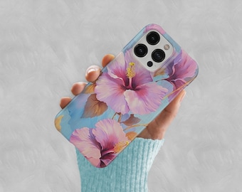 Pink floral phone case, hibiscus, cute iphone case,iphone case,14 13 12 11 pro max,iphone xs,xs max,xr,7 8 X,samsung galaxy s22,s21,ultra