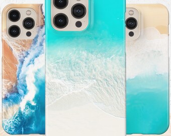 Ocean wave iphone 15 case tropical ocean beach white sand phone case 14 pro max 13 pro 12 mini 11 pro xs xr glossy protective plastic case